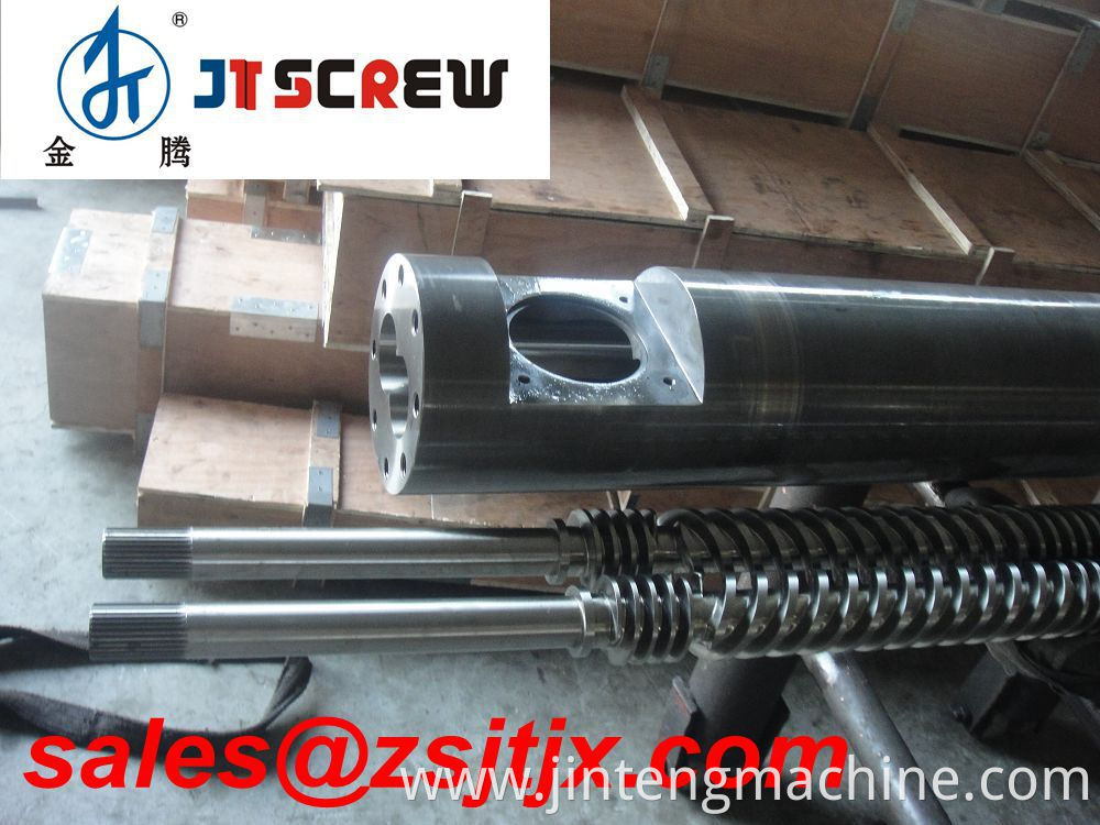 71mm twin screw barrel for PVC pipe/profile extruder